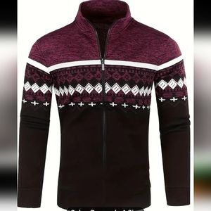 New Men's Purple Full Zip Cardigan sz xxl